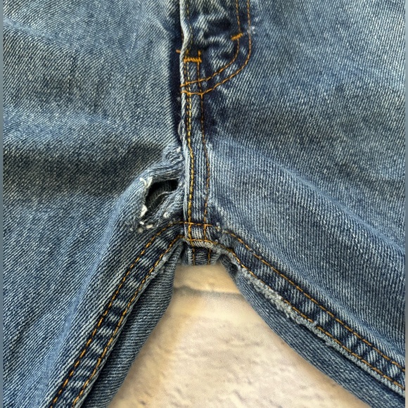 Levi’s 505 Blue Regular Fit Men’s Jeans Dark Stonewash W36 L32 - Picture 7 of 15